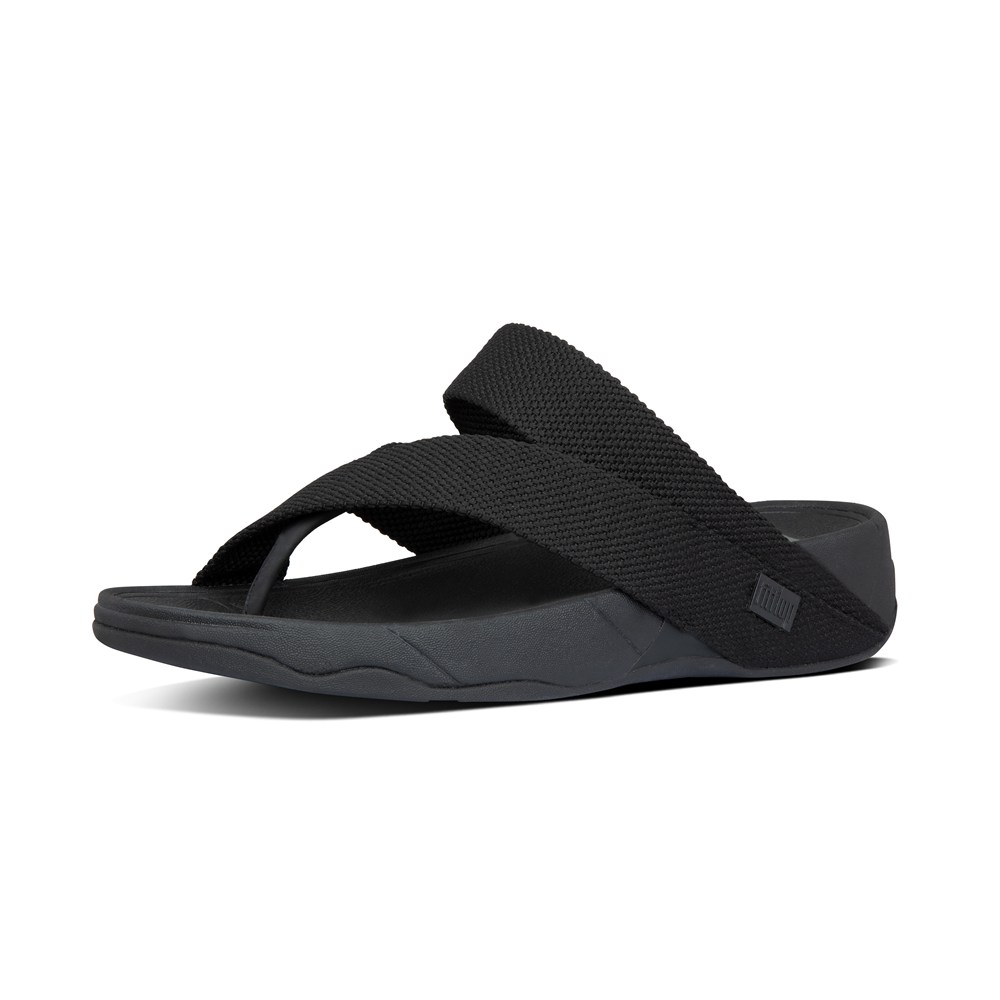 Fitflop Mens Sandals Black - Sling Weave Toe-post - 31SUZYXAW